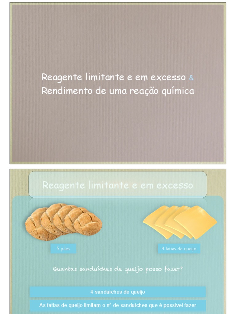 Reagente Limitante e Excesso em Reações | PDF | Titânio | Reações químicas