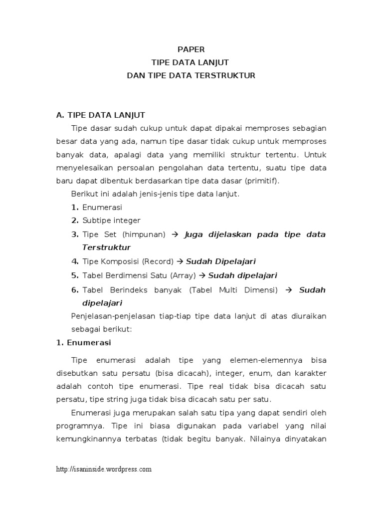 Paper Tipe Data | PDF