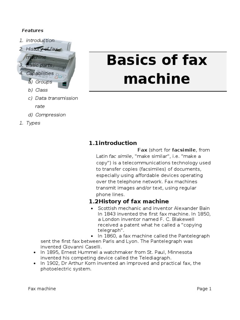 Basics of Fax Machine | PDF | Fax | Image Scanner