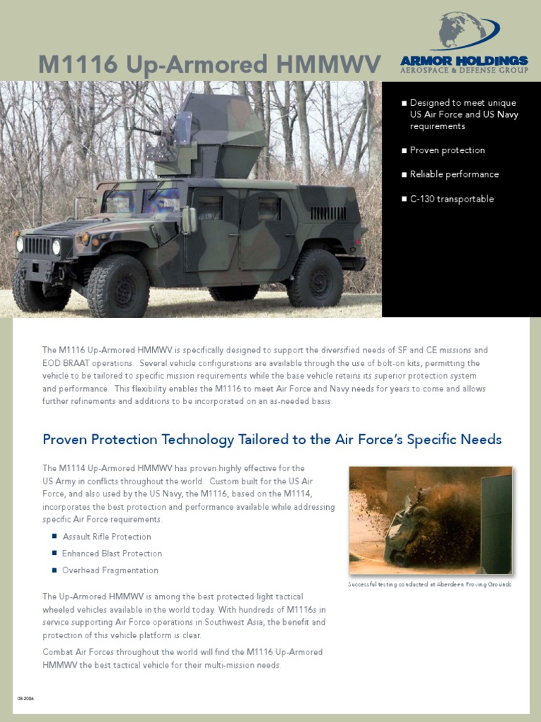 m1116 Up-Armored HMMWV | PDF | Humvee | Land Vehicles