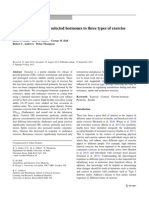 EXERCISE-HORMONES - Different Responses of Selected Hormones to Three Types of Exercise in Young Men