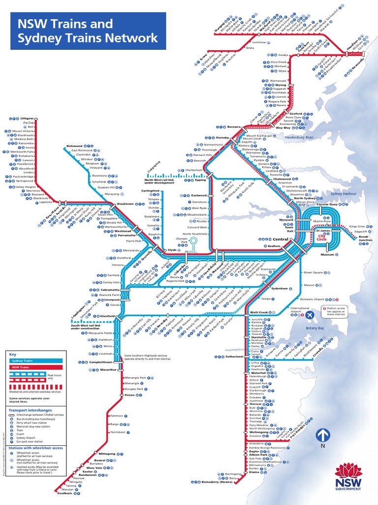 NSW and Sydney Trains MAP PDF Rail Infrastructure Land Transport