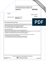 Additional Mathematics 2003 June Paper 2