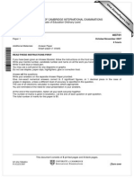 Additional Mathematics 2007 November Paper 1