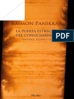 Panikkar Raimon - La Puerta Estrecha Del Conocimiento PDF