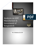 Analysis On GDP, Manufacture & Investment of Bangladesh