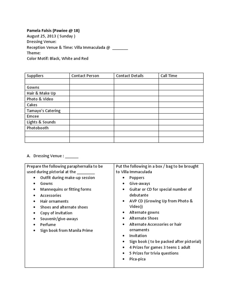 Sample Debut List PDF Leisure
