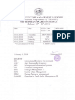 PGP-I Term III Mid Term Exam Schedule February 13-16, 2014