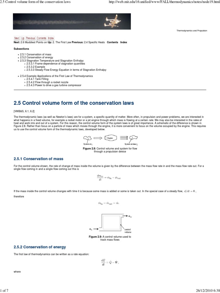 2.5 Control Volume Form of .. | PDF | Fluid Dynamics | Enthalpy