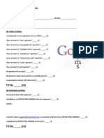 Google Forms Rubric