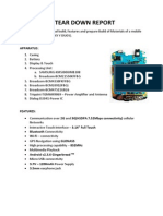 Tear Down Report: AIM: To Study The Internal Build, Features and Prepare Build of Materials of A Mobile