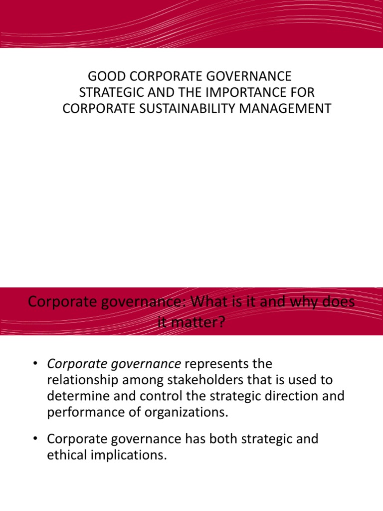 Corporate Governance and Sustainability Insights | PDF | Corporate ...