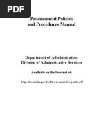 Procurement Policies and Procedures Manual: Department of Administration Division of Administrative Services