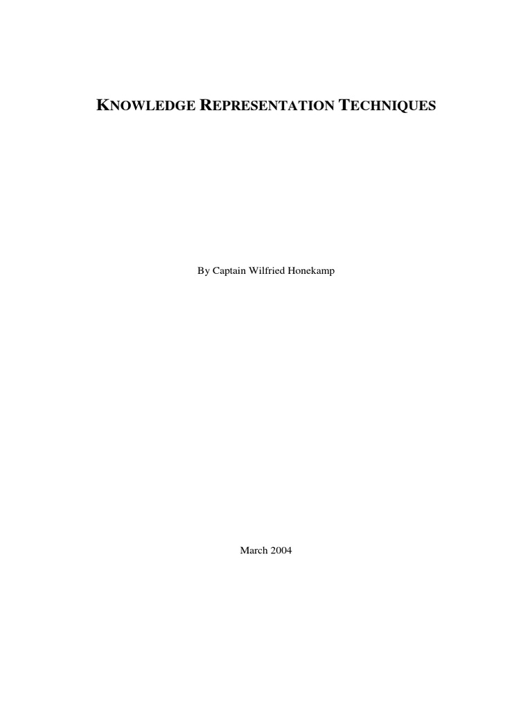 Knowledge Representation Techniques PDF Artificial Neural Network