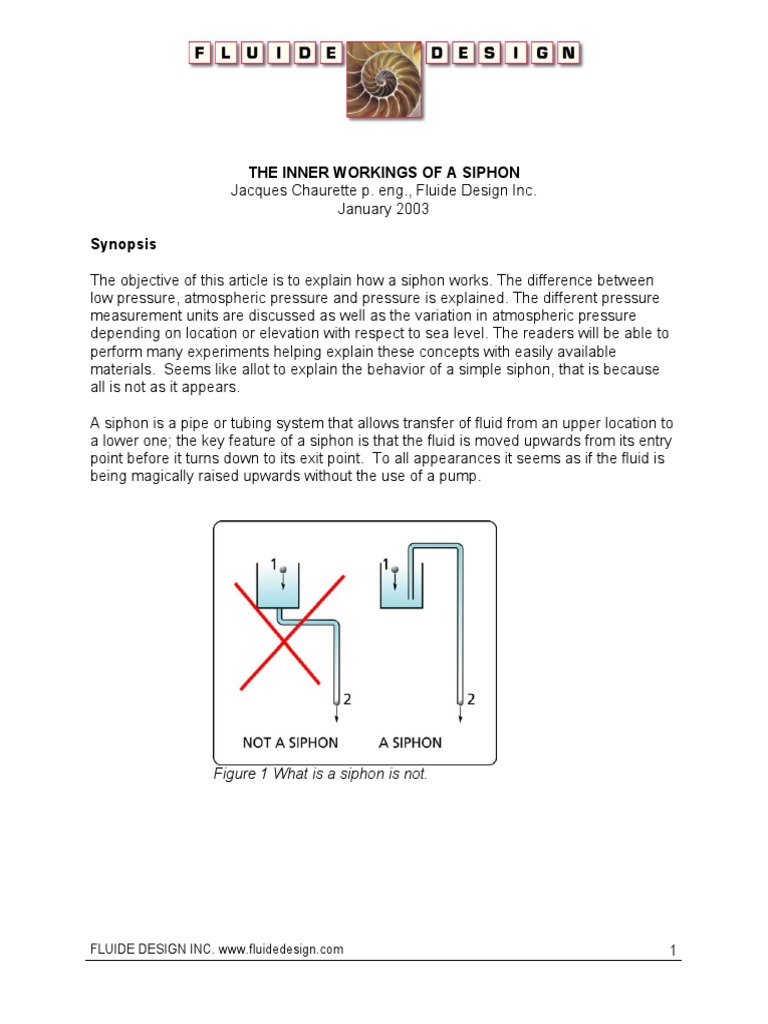 How Does A Siphon Work PDF Pressure Atmospheric Pressure