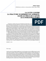 Olivier Sagna. La lutte contre la fracture numérique en Afrique 