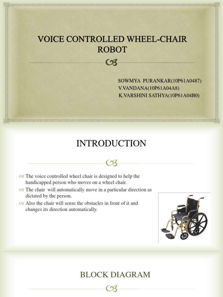Voice Controlled Wheel-Chair Robot | PDF | Marketing | Business