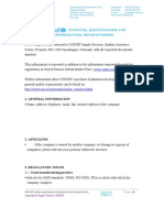 Technical Questionnaire For Pharmaceutical Manufacturers: 1. General Information