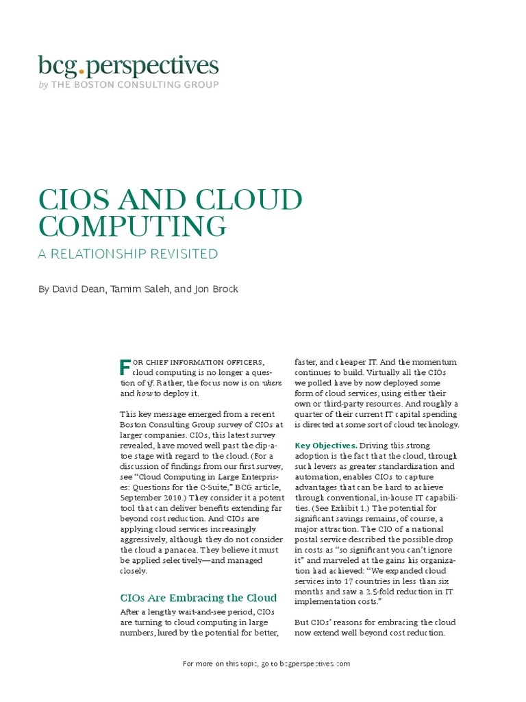 CIOs and Cloud Computing | PDF