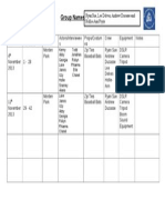 Shooting Schedule