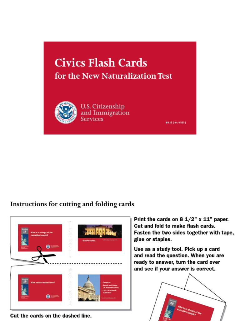 Civics Flash Cards: For The New Naturalization Test | Download Free PDF ...