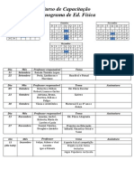 Curso de Capacitação Cronograma de Ed. Física: Setembro Outubro Novembro