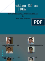 Generation of An Idea