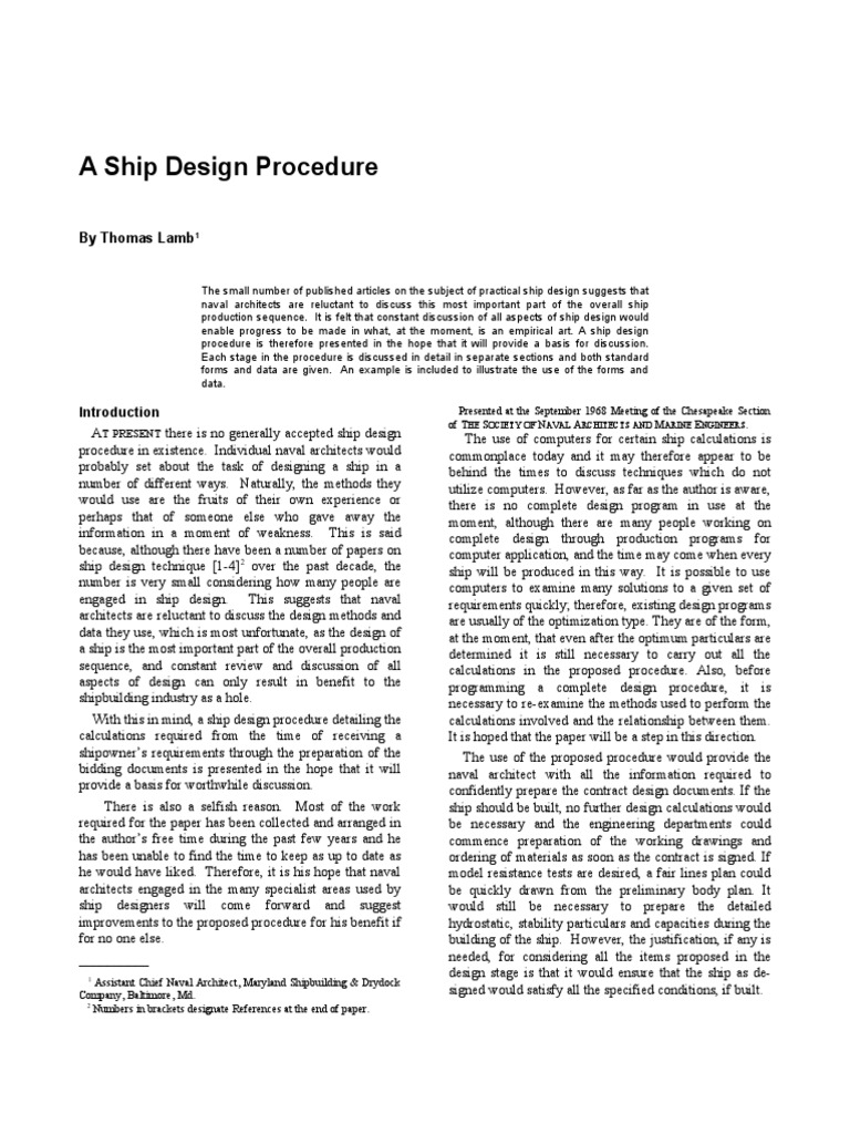 Ship Design Procedure Overview | PDF | Ships | Oil Tanker