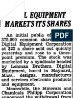 Digital Equipment's Public Offering: How IPOs Were Covered in 1966