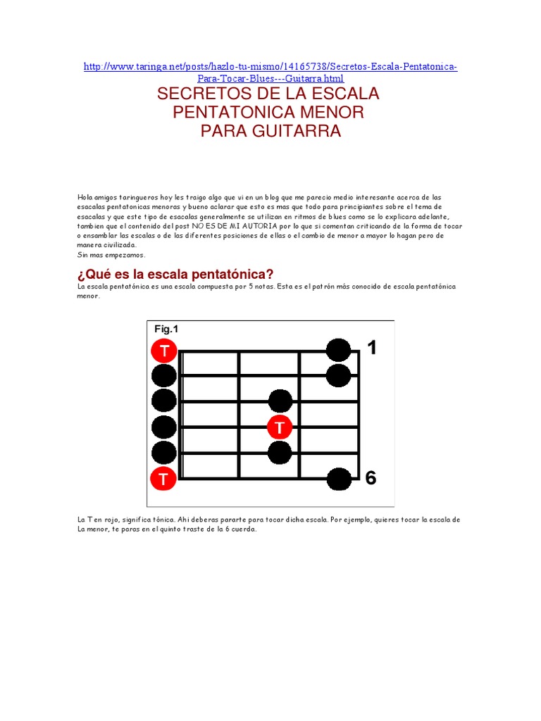 Secretos de La Escala Pentatonica | PDF | Escala (música) | Acorde (Música)