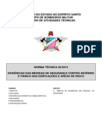 NT 02- Exigência das medidas de segurança contra incêndio e pânico nas Edf. e Áreas de Risco