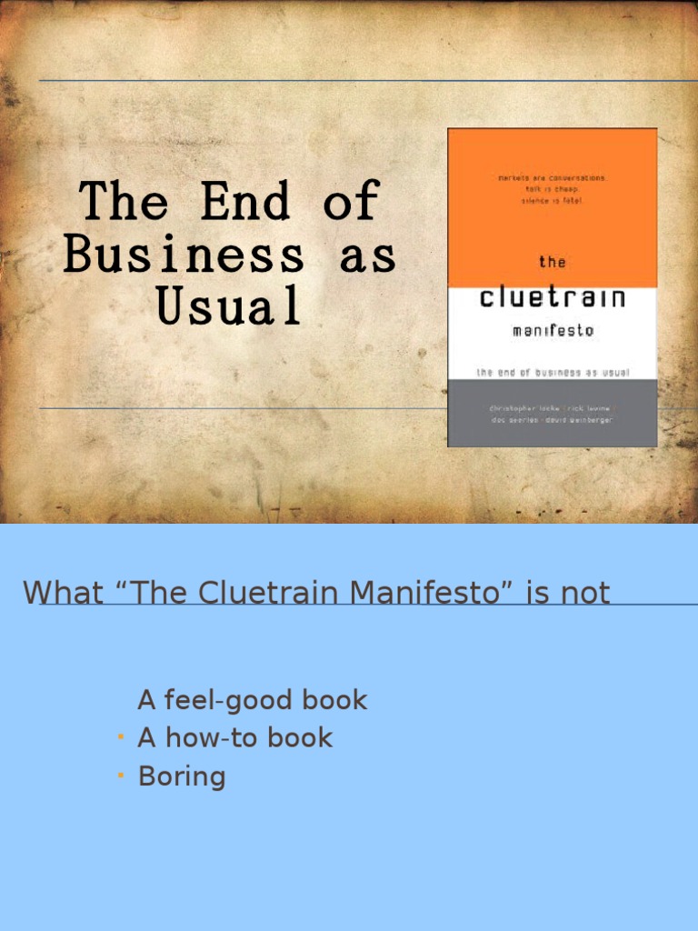The end of business as usual pdf conversation world wide web