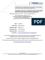 Ethical Complexities in the Use, Storage and Export of Biological Samples - 2014