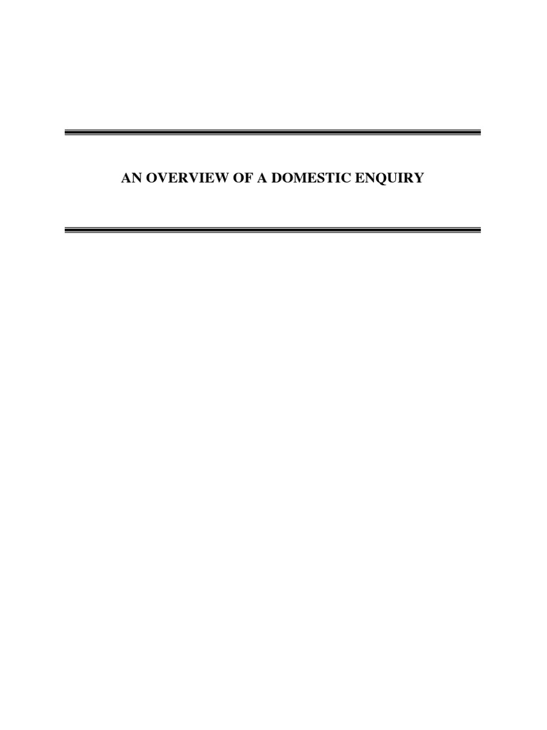 An Overview of A Domestic Enquiry | PDF | Employment | Contractual Term