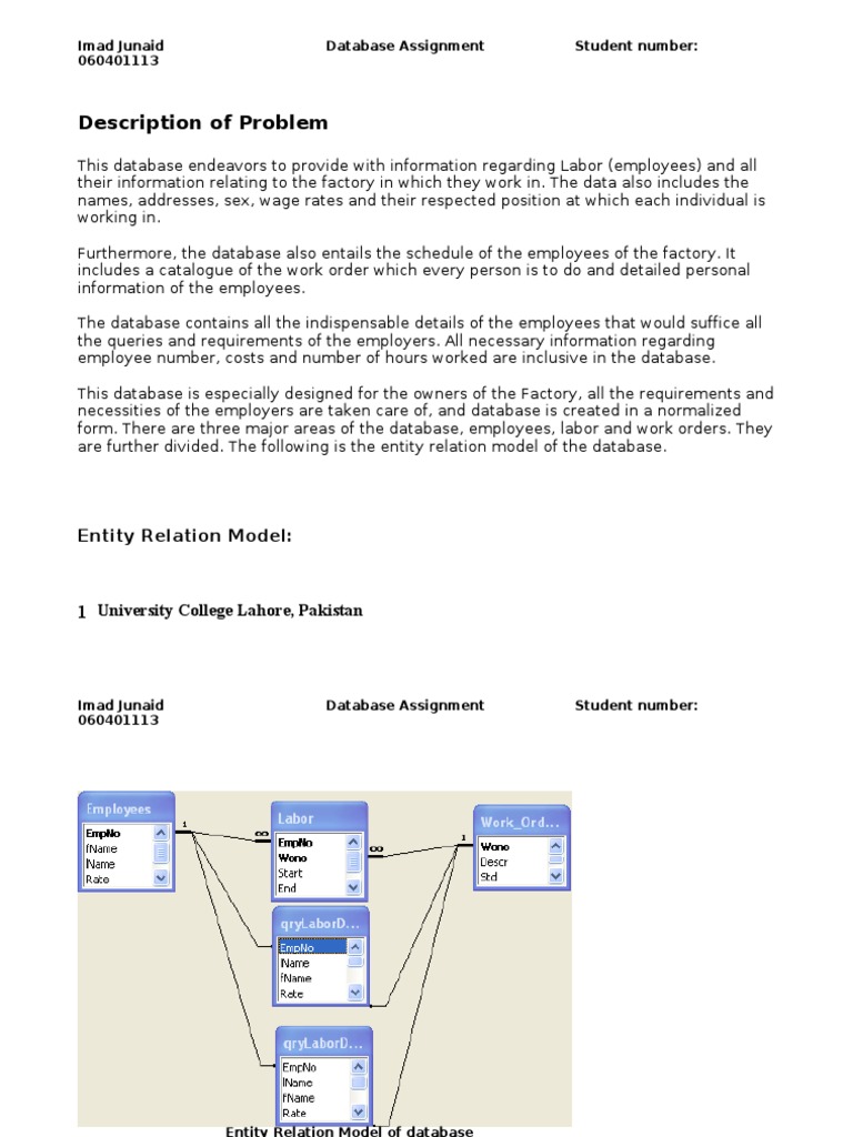 Factory Employee Database Overview | PDF | Databases | Employment