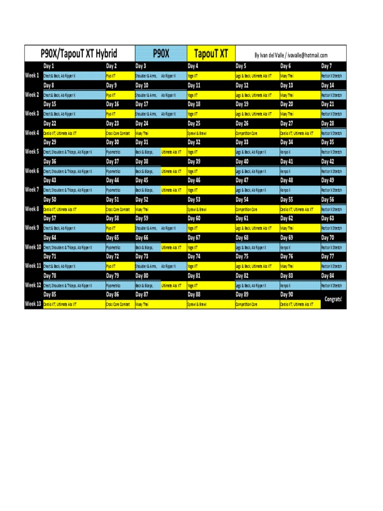 Xt P90x Hybrid | Pdf