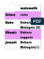 jadual belajar sendiri