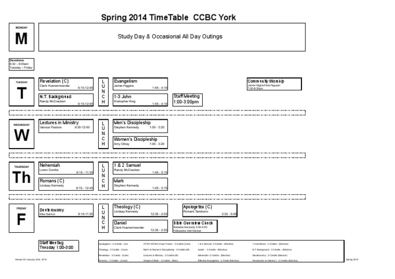 Spring 2014 CCBC York Schedule | PDF | Art | Religion & Spirituality
