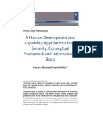 A Human Development and Capability Approach To Food Security: Conceptual Framework and Informational Basis