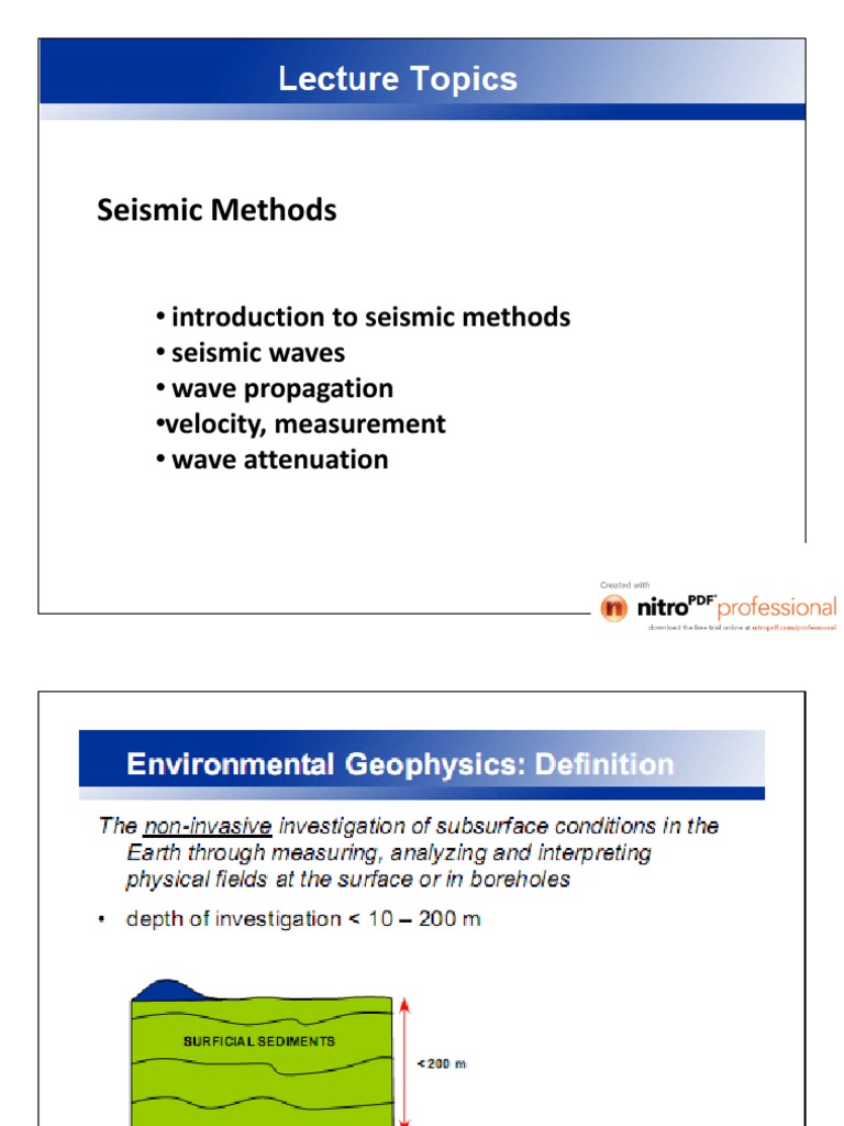 Introduction to Seismic Methods | PDF