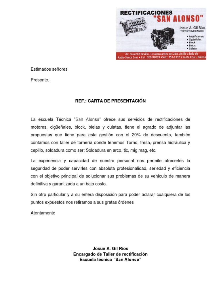 Carta de presentación