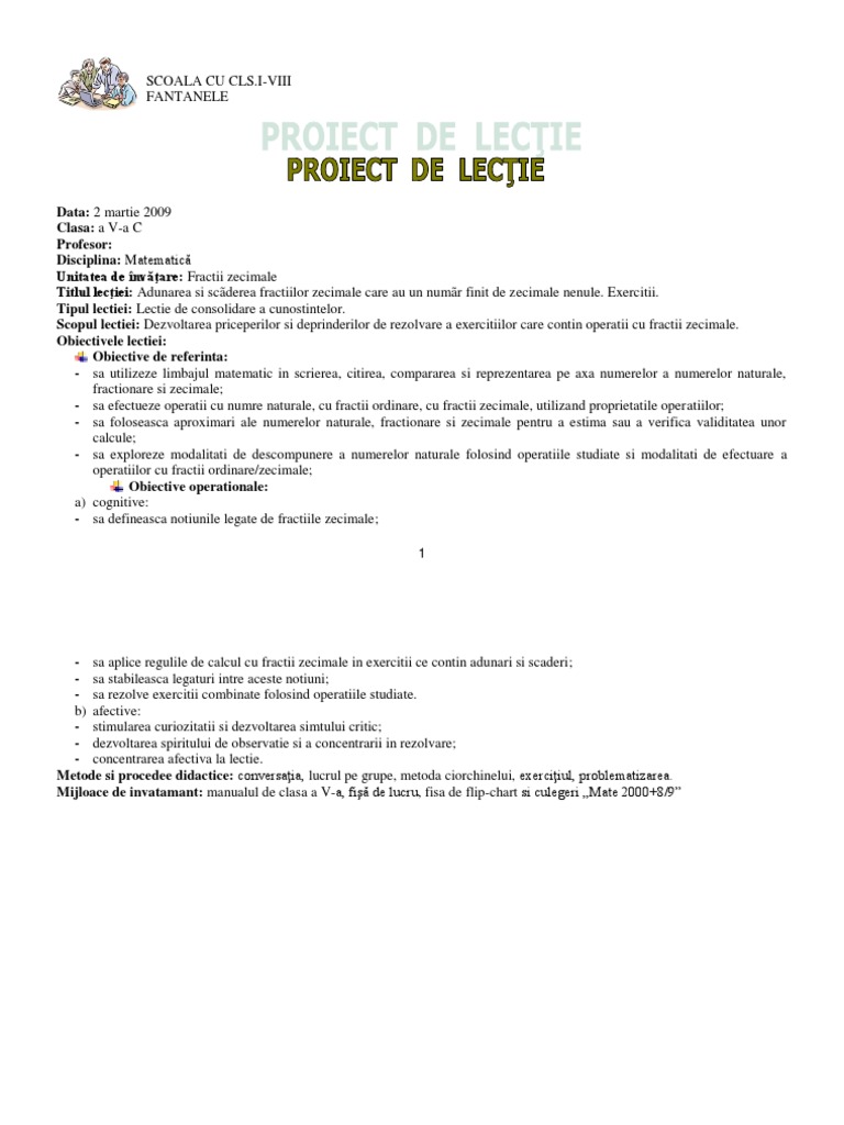 Proiect Didactic V 2