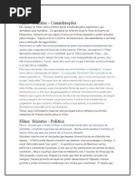 FILME SOCRATES. E AS INSTITUIÇÕES POLITICAS ATENIENSES.