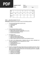 Accounting Principles CH 03 + 04 Exam