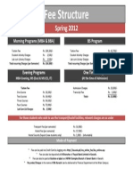 IBA Fee Structure for Spring 2012 Programs