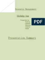 Human Resource Management: Holiday Inn