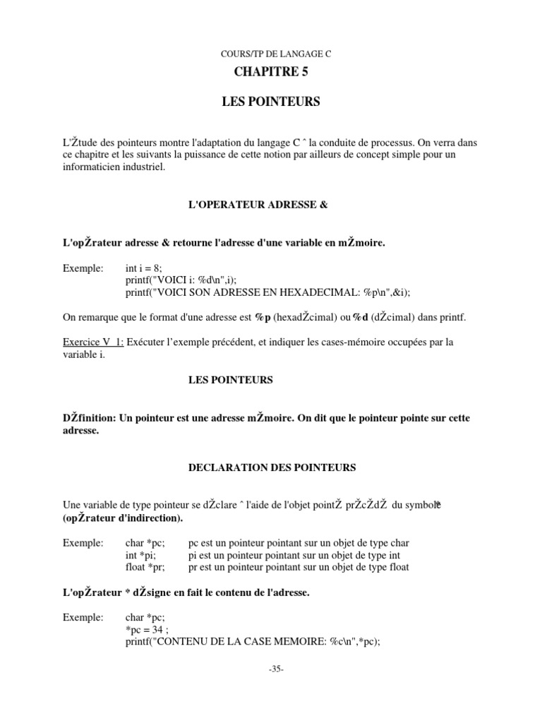 Point Eur Pointeur Programmation C Langage De Programmation