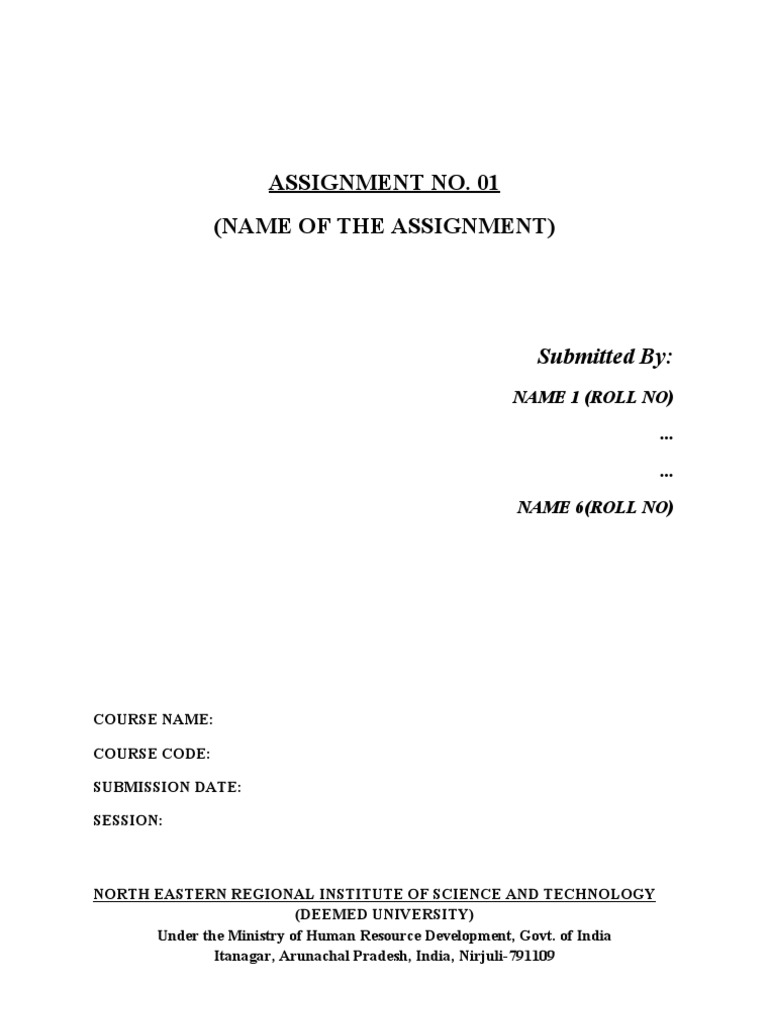 Assignment Format | PDF