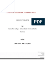 Verano Ingeniería Automotriz - Alemania 28 Junio Al 16 Julio 2014 - Tec Milenio