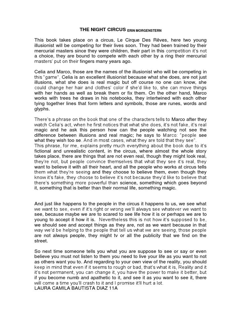 The Night Circus Essay PDF